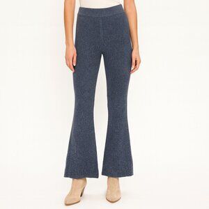 Maison Ullens Flare Knit Pants Women’s Large Blue Casual Lounge Stretch Chic